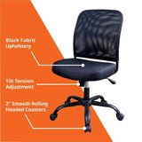 NuSparc Soho Mesh-Back Task Chair, Black, Fabric Seat Material, Mesh Back Material, Metal Frame Material (NPRFCH302MFNBK) Each