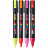 POSCA PC-5M WaterBased Paint Marker, Assorted Ink, Erasable, Washable, Water Based, Multipurpose, 4/Pack (UBC319392000) Pack of 4