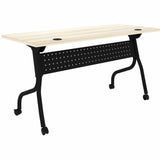 Lorell 60" x 23.6" Modern Elm/Black Flip-Up Training Table (LLR66376) Each