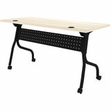 Lorell 60" x 23.6" Modern Elm/Black Flip-Up Training Table (LLR66376) Each