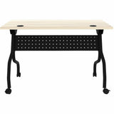 Lorell 48" x 23.6" Modern Elm/Black Flip-Up Training Table (LLR66377) Each