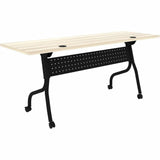 Lorell 72" x 23.6" Modern Elm/Black Flip-Up Training Table (LLR66375) Each