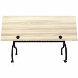 Lorell 72" x 23.6" Modern Elm/Black Flip-Up Training Table (LLR66375) Each