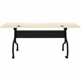 Lorell 72" x 23.6" Modern Elm/Black Flip-Up Training Table (LLR66375) Each
