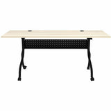 Lorell 72" x 23.6" Modern Elm/Black Flip-Up Training Table (LLR66375) Each