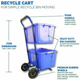 Five Star Products Recycling Cart for Bins, 400 lb Load Capacity, Steel, Blue  (FSP001) Each