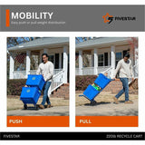 Five Star Products Recycling Cart for Bins, 400 lb Load Capacity, Steel, Blue  (FSP001) Each