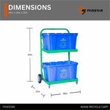 Five Star Products Recycling Cart for Bins, 220 lb Load Capacity, Aluminum, Green  (FSP002) Each
