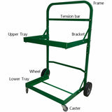 Five Star Products Recycling Cart for Bins, 220 lb Load Capacity, Aluminum, Green  (FSP002) Each