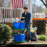 Five Star Products Recycling Cart for Bins, 220 lb Load Capacity, Aluminum, Green  (FSP002) Each