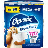 Charmin Ultra Soft Mega Roll, 2 Ply, Mega, White, Paper, 24/Pack (PGC19268) Case of 24