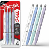 Sharpie S-Gel, Trending Colors, Medium Point (0.7mm), Black Ink, Assorted Plastic Barrel, 0.7 mm Medium, Bold Pen Point, 4/Pack (SAN2220963) Pack of 4
