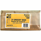 AJM #2 White Paper Grocery Bags, Bleached Kraft, Grocery, Supplies, Recycled, 500/Carton (AJMWB02NP5CES) Case of 500