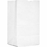 AJM #20 Squat White Paper Grocery Bags, Bleached Kraft, Grocery, Supplies, Recycled, 500/Carton (AJMWB20NP5CES) Case of 500