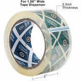 Business Source Crystal Clear Packaging Tape, 55 yd Length x 2" Width x 2.5 mil Thickness, 3" Core, Clear, 6/Pack (BSN64033) Pack of 6