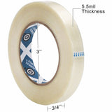 Business Source Filament Tape, 60 yd Length x 0.75" Width, 3" Core, White, Film (Fiberglass Reinforced) Backing, 1 Roll (BSN64024) 1 Roll
