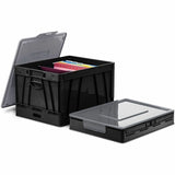 Business Source File Storage Case, 17.3" Length x 14.3" Width x 10.5" Height, Black, 2/Carton (BSN40010) Case of 2