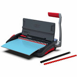 GBC CB12 CombBind Punch & Bind Machine, 3.6" x 17.9" x 11.4", Black, Red, 150 Sheet(s) Bind, 12 Punch (GBC200022) Each