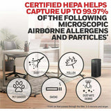 Honeywell InSight Series Air Purifier, HEPA, True HEPA, 100 Sq. ft., Black  (HWLHPA080B) Each