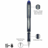 uniball Jetstream Ballpoint Pen, Blue Ink, 0.7 mm Pen Point, Pigment-based, Writing (UBC40174EA) Each