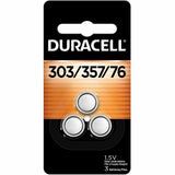 Duracell 303/357 Silver Oxide Button Batteries, For Watch, Calculator, Medical Equipment, Portable Electronics, 1.5 V, 3/Pack (DURDU3033573) Pack of 3