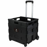 Business Source 18.25" x 15"x 39.37" Stow-and-Go Mobile Storage Crate, Black, 6/Carton (BSN14111CT) Case of 6