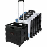 Business Source 18.25" x 15"x 39.37" Stow-and-Go Mobile Storage Crate, Black, 6/Carton (BSN14111CT) Case of 6
