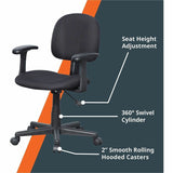 NuSparc Multi-Task Chair, Black, Fabric Seat Material, Fabric Back Material, 5-star Base, Armrest (NPRFCH300FFFBK) Each