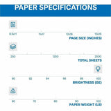 Hammermill Premium 60 lb. Color Copy Cover Paper, Letter, 8½" x 11", 60 lb Basis Weight, White, 100 Brightness, 10/Carton (HAM122549CT) Case of 5000