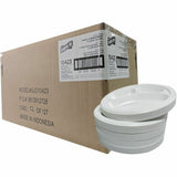 Genuine Joe 3-Compartment Plastic Plates, White, 125/Pack, 4 Packs/Carton (GJO10423) Case of 100