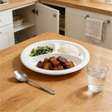 Genuine Joe 3-Compartment Plastic Plates, White, 125/Pack, 4 Packs/Carton (GJO10423) Case of 100