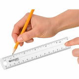 Westcott Shatterproof Plastic Ruler, 6", Transparent, Clear, 1/16 Graduations, 12/Box (ACM45016BX) Box of 12