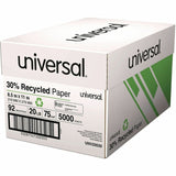 Universal Recycled Copy Paper, White, Smooth, Acid-free, Smudge Resistant, 40/Pallet (UNV20030PL) 1 Pallet