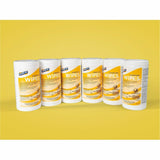 Genuine Joe Broad-Spectrum Disinfectant Wipes, Lemon Scent, 75 Wipes/Tub, 6 Tubs/Carton (GJO45500) Case of 6