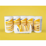 Genuine Joe Broad-Spectrum Disinfectant Wipes, Lemon Scent, 75 Wipes/Tub, 6 Tubs/Carton (GJO45500) Case of 6