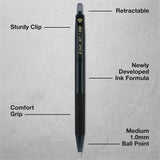 Pilot BP-1 RT Ballpoint Pens, Black Ink, 1.0 mm Pen Point, Retractable, Oil Based, Stainless Steel Tip (PIL21634) 1 Dozen