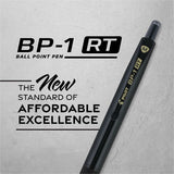 Pilot BP-1 RT Ballpoint Pens, Black Ink, 1.0 mm Pen Point, Retractable, Oil Based, Stainless Steel Tip (PIL21634) 1 Dozen