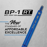 Pilot BP-1 RT Ballpoint Pens, Blue Ink, 1.0 mm Pen Point, Retractable, Oil Based, Stainless Steel Tip (PIL21637) 1 Dozen