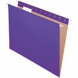 Business Source 1/5 Tab Cut Letter Hanging Folder, 8 1/2" x 11", Kraft, Purple, 25/Box (BSN14120) Case of 25