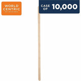 World Centric Compostable Bamboo Stir Sticks, 7.5", Natural, 10000/Carton (WORSRBB75) Case of 10,000