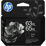 HP 63XL/65XL Original High (XL) Yield Inkjet Ink Cartridge, Black Pack, Up to 300 pages ISO/IEC 24711 (HEWB7RT5AN) Each
