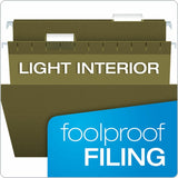 Business Source 1/5 Tab Cut Legal Hanging Folder, 8 1/2" x 14", 11 pt., Green, 50/Carton (BSN34111) Case of 50