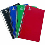 Business Source 3-Subject Wirebound Notebooks, 3 Subject(s), Wire Bound, Ruled Margin, 15 lb Basis Weight, 9 1/2" x 6" Sheet Size, White Paper, Paperboard Cover, Note Section, Durable, Micro Perforated, 4/Pack (BSN66414) Pack of 4