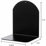 Business Source Steel Bookends, 7" Height, Magnetic, Black, 2/Pair (BSN54071) Pack of 2