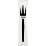 Genuine Joe Individually Wrapped Disposable Polystyrene Fork, Black, 1000/Carton (GJO30427) Case of 100