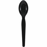 Genuine Joe Individually Wrapped Disposable Polystyrene Spoon, Black, 1000/Carton (GJO30429) Case of 100