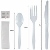 Genuine Joe 6-Piece Medium-Heavyweight Utensil Kit, White, 250 Kits/Carton (GJO58927) Case of 250