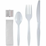 Genuine Joe 6-Piece Medium-Heavyweight Utensil Kit, White, 250 Kits/Carton (GJO58927) Case of 250