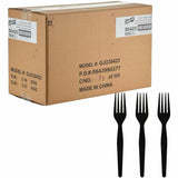 Genuine Joe Disposable Polystyrene Fork, Black, 1000/Carton (GJO30423) Case of 100