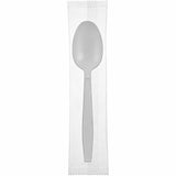 Genuine Joe Individually Warapped Heavy-Weight Polypropylene Spoon, White, 1000/Carton (GJO30421) Case of 100
